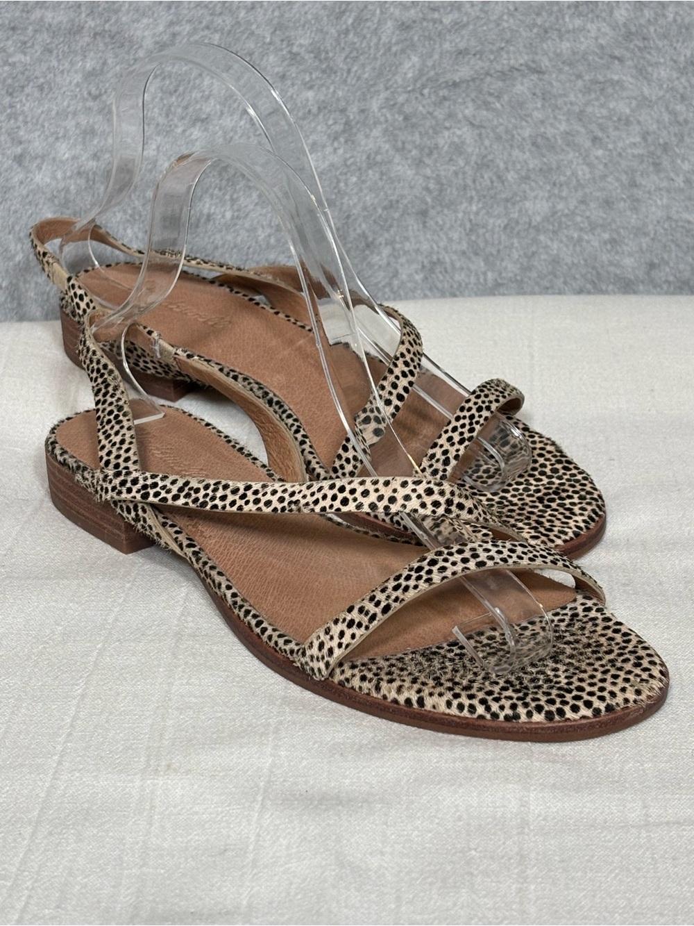 Madewell The Heidi Slingback Spotted Calf Hair Sandal-Cheetah/Leopard-Women 10